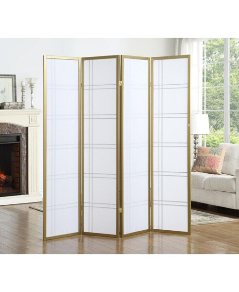 Seto 4-Panel Room Divider Screen, Gold