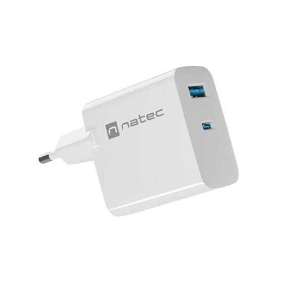 NATEC Ribera Gan 45W USB-A and USB-C wall charger