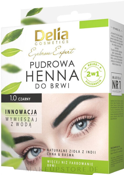 Henna für die Augenbrauen - Delia Cosmetics Eyebrow Expert Brow Henna 1.0 - Black