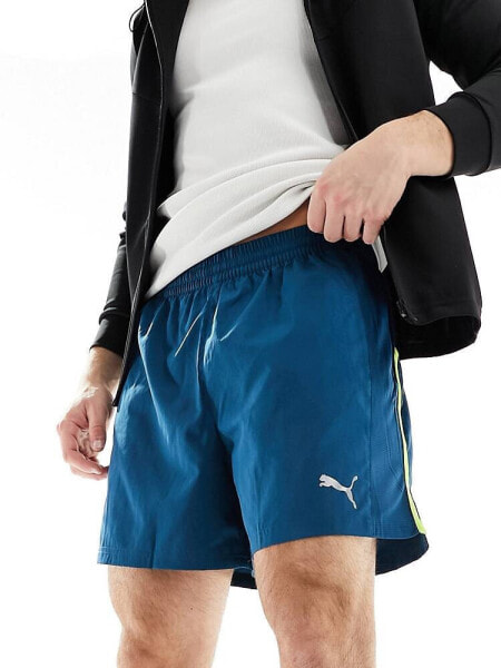 Puma Running Favourite 5 inch shorts in ocean blue