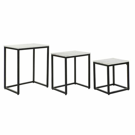 Набор из трех столиков DKD Home Decor Белый Чёрный 50 x 35 x 60,5 cm
