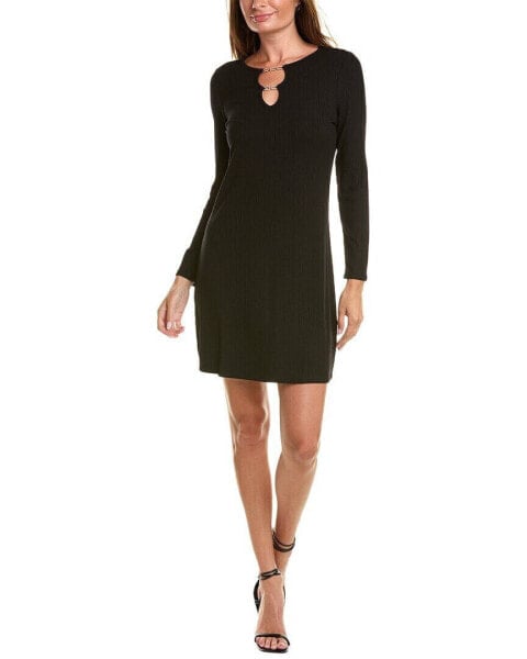 Isaac Mizrahi Mini Sweaterdress Women's Black L