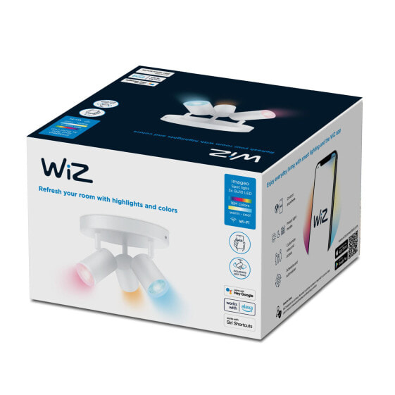 Светильник настенный WIZCONNECTED WiZ IMAGEO 3x регулируемый LED прожектор круглой формы - Смарт-освещение - Белый - Не заменяемая лампа - 2200 K - 6500 K