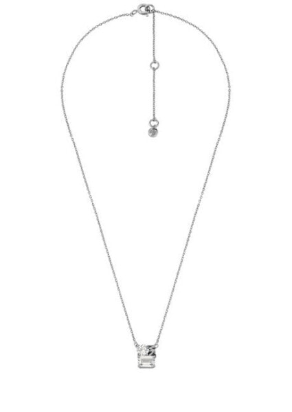 Decent silver necklace with zircons MKC1660CZ040