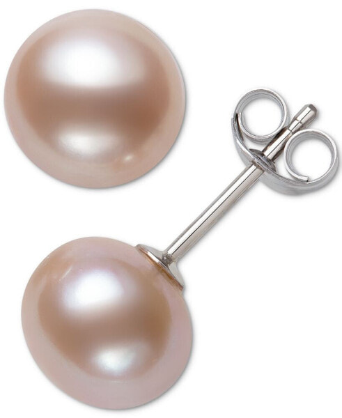 Cultured Freshwater Button Pearl (8-9mm) Stud Earrings