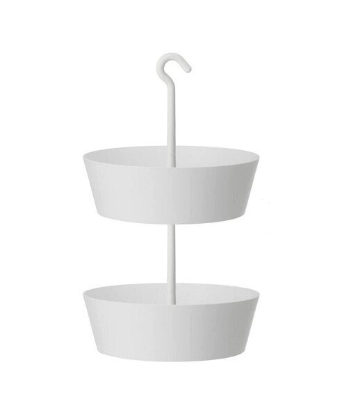 Sunny Round Hanging Two-Tier Planter 12 Inch White
