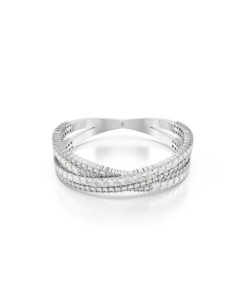 Infinity, White, Rhodium Plated Hyperbola Cuff Bracelet