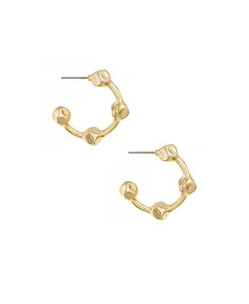 Simple Gold Plated Nugget Hoops