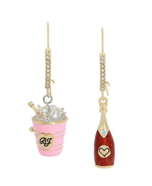 Серьги Betsey Johnson Faux Stone Champagne Dangle