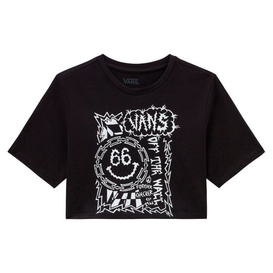 VANS Forever Checker Crop Short Sleeve Crew Neck T-Shirt