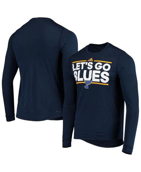 Men's Navy St. Louis Blues Dassler AEROREADY Creator Long Sleeve T-shirt