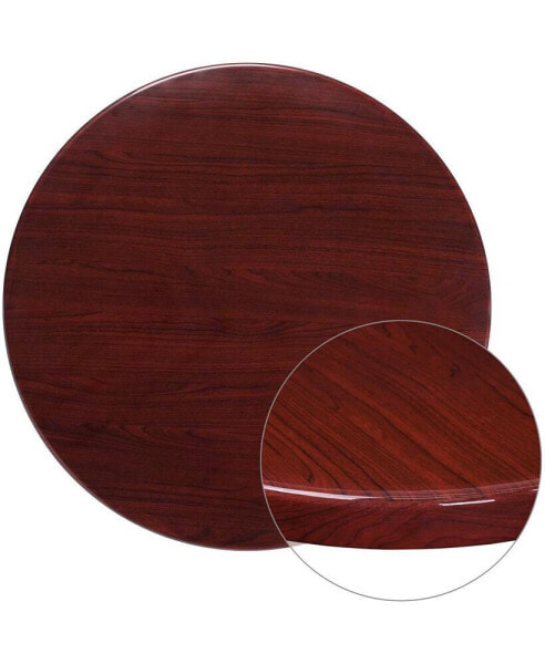 Стол для кухни EMMA+OLIVER круглый с высокоглянцевой смолой диаметром 36" с поднятым краем 2"