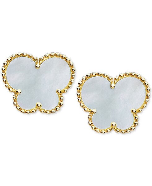 EFFY® Mother-of-Pearl Butterfly Stud Earrings in 14k Gold