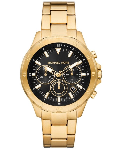 Часы и аксессуары Michael Kors мужские, модель Greyson Chronograph из нержавеющей стали с золотистым покрытием 43 мм