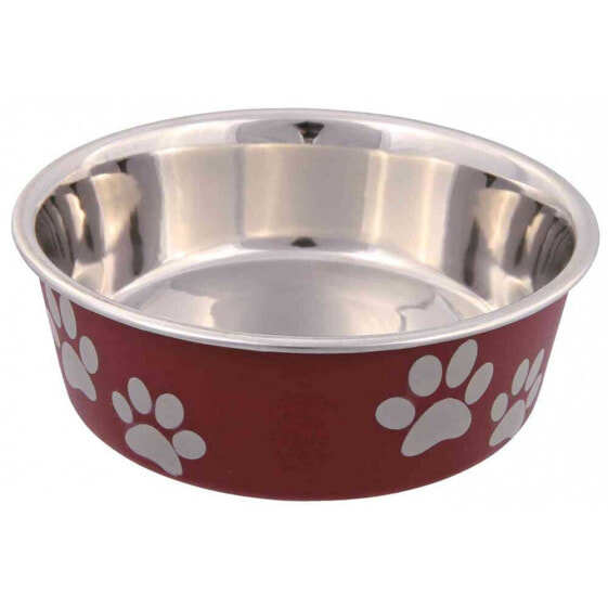 TRIXIE Stainless Steel Feeder With Plastic Coating 12 cm Bowl