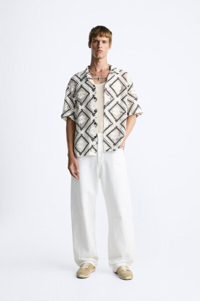 OPENWORK JACQUARD SHIRT