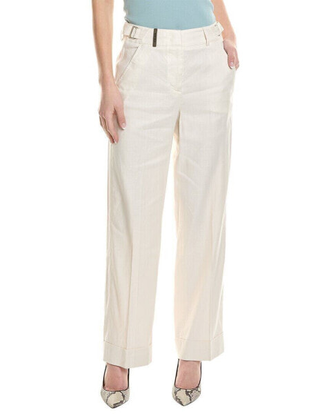 Peserico Linen-Blend Pant Women's Beige 38