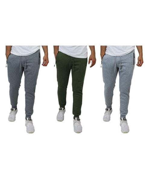 Men's Pro Star Slim Fit Fleece Lined Jogger Sweatpants, Pack of 3