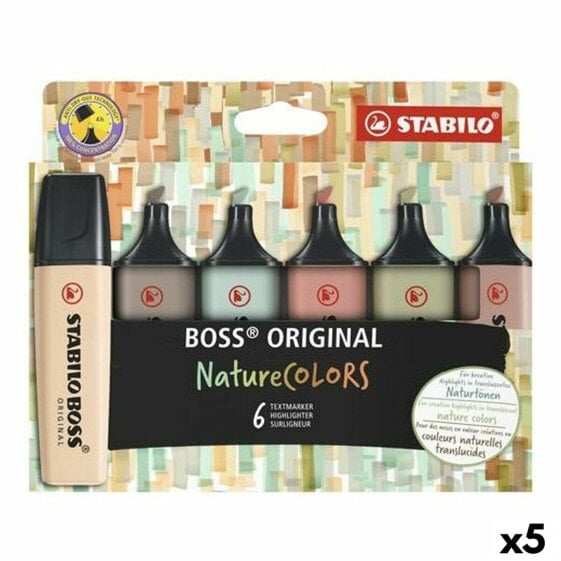 Набор флуоресцентных маркеров Stabilo Boss Nature Colors Разноцветный (5 штук)