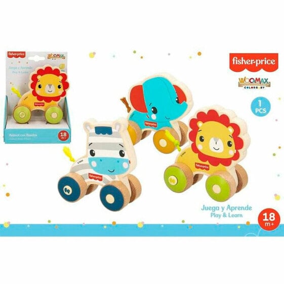 COLOR BABY Animals With Wheels Fisher Price Wood 70 cm Assorted