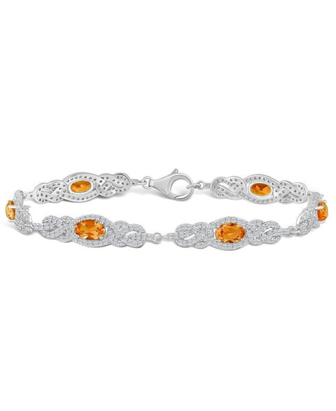 Citrine (2 2/3 ct. t.w.) and Topaz (2 1/10 ct. t.w.) Bracelet in Sterling Silver