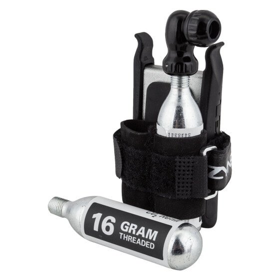Набор для быстрого ремонта велосипедных камер Lezyne Pump Co2 Twin Drive Kit 16G 2 шт. - Черный/Серебристый