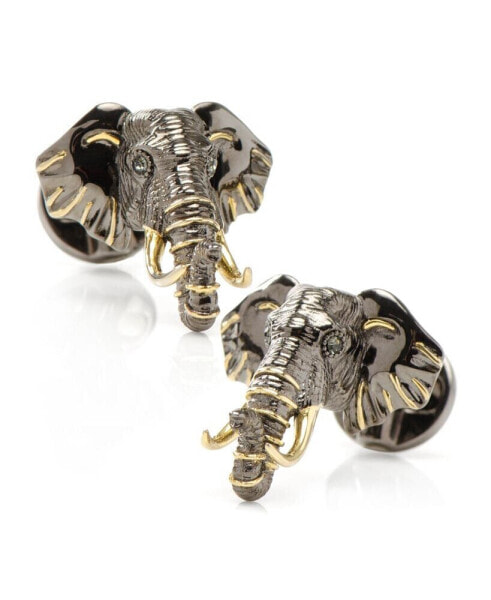 Men's 14K Gold Elephant Cufflinks