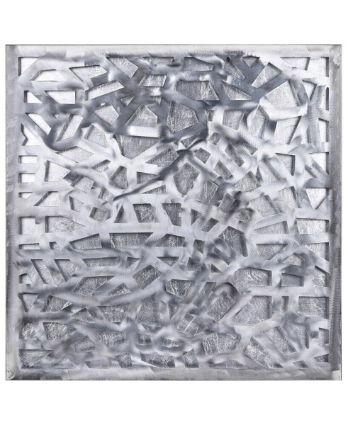 Enigma Polished Steel Leaf 3D Abstract Metal Wall Art, 32" x 32"