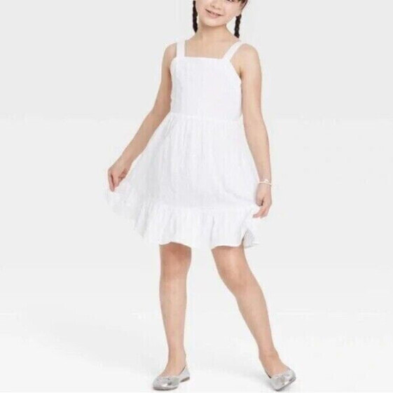 Cat & Jack Girls White Tie-Back Sleeveless Woven Dress - Cat & Jack Size XXL(18)