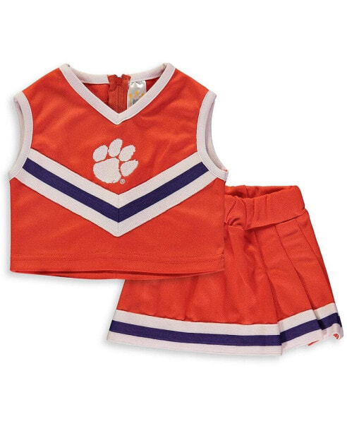 Girls Toddler Orange Clemson Tigers Two-Piece Cheer Set