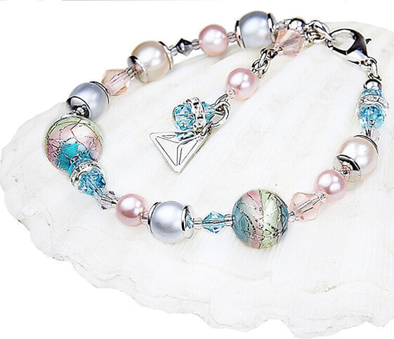 Gentle Sweet Childhood bracelet with Lampglas pearls with pure BP22 silver