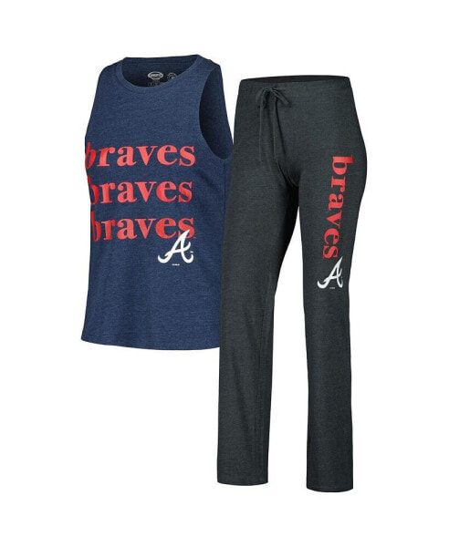 Пижама женская Concepts Sport Atlanta Braves в сером и синем цветах