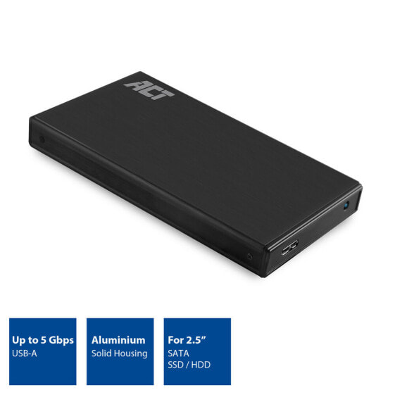 ACT AC1200 - HDD/SSD enclosure - 2.5" - eSATA - mSATA - 5 Gbit/s - USB connectivity - Black