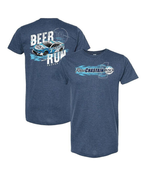 Men's Heather Navy Ross Chastain Busch Light Beer Run T-Shirt