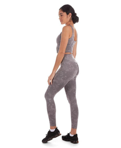 Women's Tie Dye Print Scrunch Butt Stitch Athletic Legging