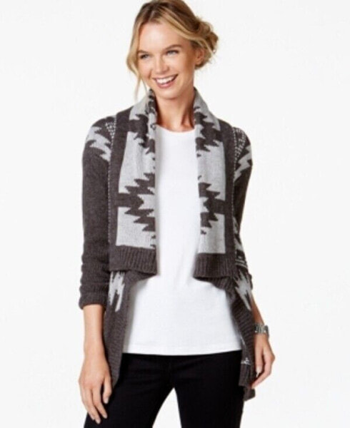 Кардиган жаккардовый John Paul Richard Draped Charcoal Gray L