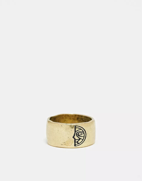 Classics 77 sun and moon band ring in gold