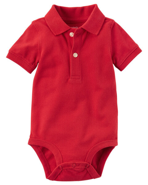 Baby Piqué Polo Bodysuit 18M