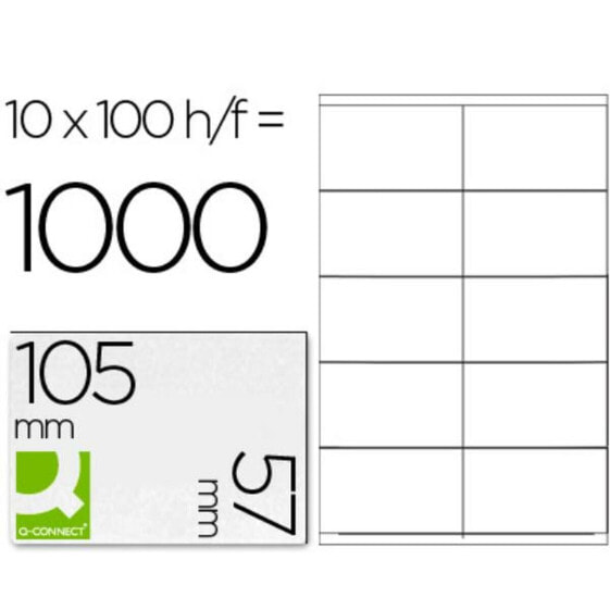 Adhesive labels Q-Connect KF10658 White 100 Sheets 105 x 57 mm