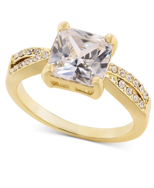 Gold-Tone Pavé & Square Cubic Zirconia Ring, Created for Macy's