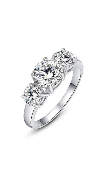 Three Stone Cubic Zirconia Ring for Women