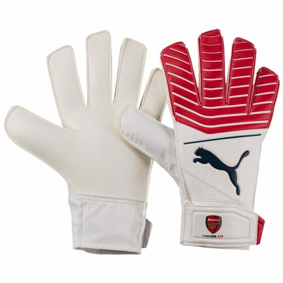 Вратарские перчатки для футбола PUMA Arsenal One Grip 17.4 красные, белые 041327-01