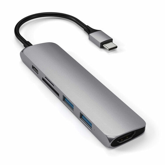 Satechi ST-SCMA2M - USB 3.2 Gen 1 (3.1 Gen 1) Type-C - 60 W - Silver - MicroSD (TransFlash) - SD - HDMI - USB 3.2 Gen 1 (3.1 Gen 1) Type-A - USB 3.2 Gen 1 (3.1 Gen 1) Type-C - Aluminium