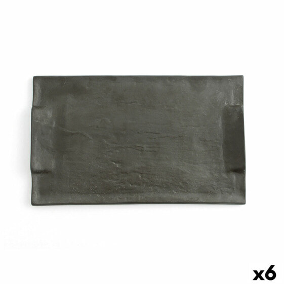 поднос для закусок Quid Mineral Gres Чёрный Керамика 30 x 18 cm (6 штук)