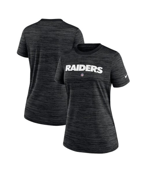 Women's Black Las Vegas Raiders Sideline Velocity Performance T-shirt
