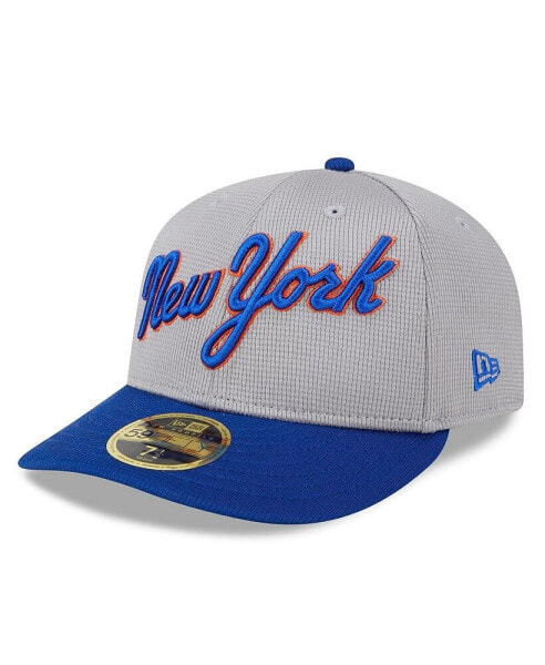 Men's Gray New York Mets 2024 Batting Practice Low Profile 59FIFTY Fitted Hat