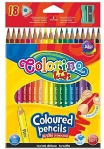 Patio Kredki trójkątne 18 kolorów Colorino Kids z temperówką