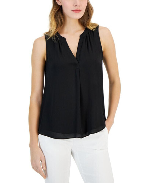 Women's Split-Neck Sleeveless Top