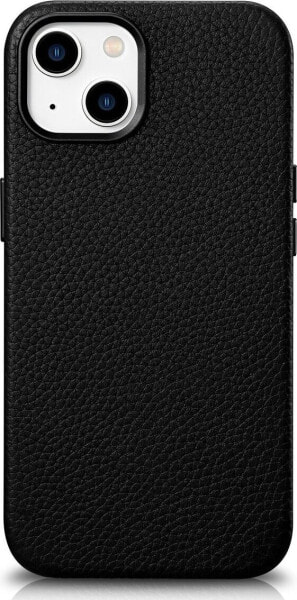 iCarer iCarer Litchi Premium Leather Case skórzane etui iPhone 14 magnetyczne z MagSafe czarny (WMI14220709-BK)