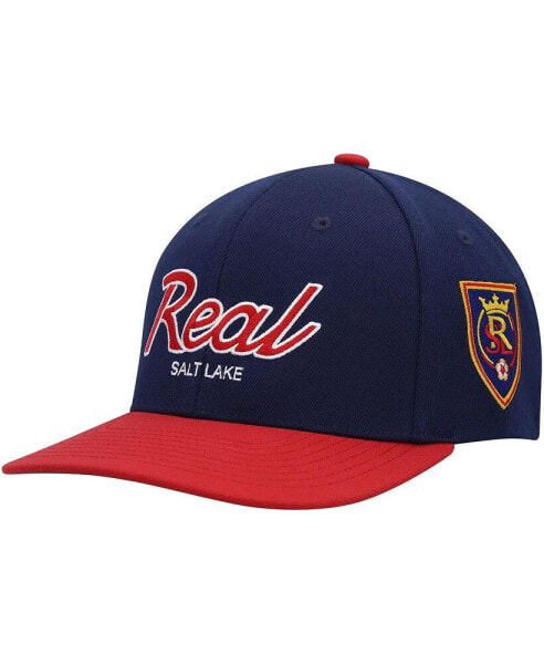 Men's Navy Real Salt Lake Team Script 2.0 Stretch Snapback Hat